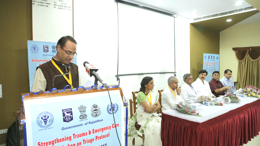 Addressing Participants During Trauma & Emergency Care Workshop Held at S.M.S. Medical College, Jaipur